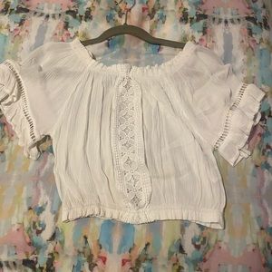 White beachy crop top